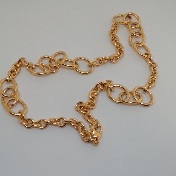 Moda Al Massimo 18k Yellow Gold over Bronze Oversized Chain Link Necklace - Picture 5 of 7